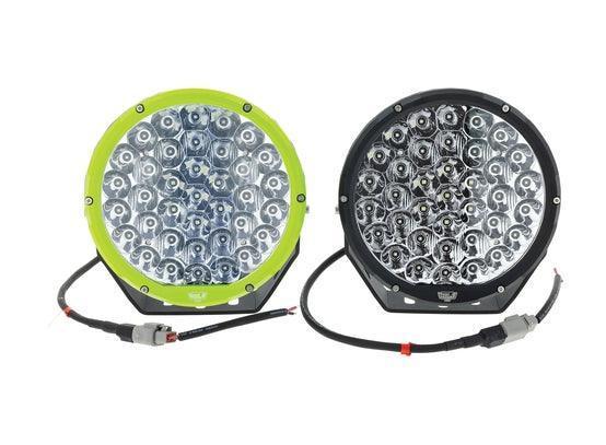 9” Round - 160w LED Driving Lamps Kit - (Green / Black Bezel) Driving Lights