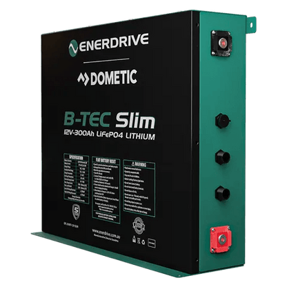 B-TEC 300amp / 12v LiFePO4 BT Slim Metal Case Battery