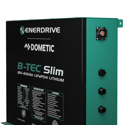 B-TEC 400amp / 12v LiFePO4 BT Slim Metal Case Battery