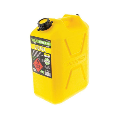 10 Litre Fast Flow Plastic Diesel Jerry Can (Yellow) Hulk 4x4