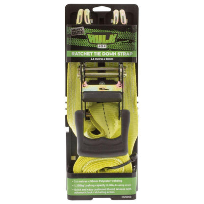 Heavy Duty Ratchet Tiedown Strap 1100KG Hulk 4x4