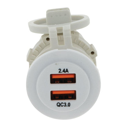 Dual USB White Socket Port 1 2.4A Port 2: QC3.0 Non Led Hulk 4x4