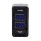 Rectangle Rocker Size Dual Voltmeter Blue
