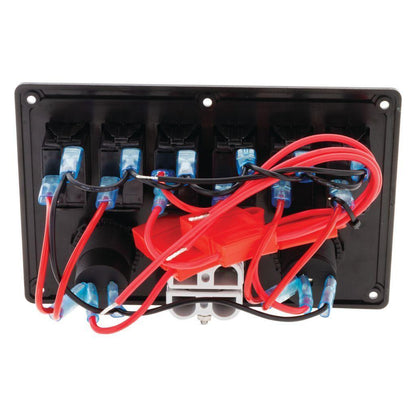 6-Way Switch Panel W/ 50A Plugs Accessory Socket & Dual USB