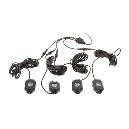 Pkt 4 WHT Led Rock Lights 9-32V 18 Watt 120DEG Flood Beam IP68 Hulk 4x4
