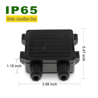 Solar Junction Box PV Connector with 2 Diodes for Panel 50W-170W 6A Open Cut Off-Grid