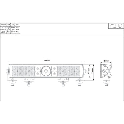 15” Dual Row Laser Led Driving Lamp Lightbar 9 - 36 Volt 95 Watt Hulk 4x4