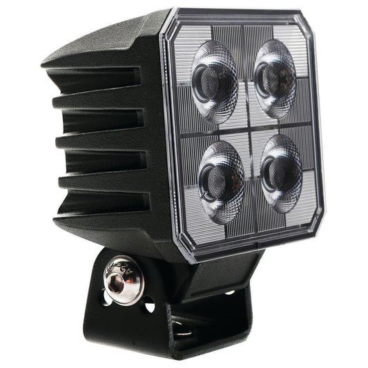Led Square Worklamp Spot Beam 10 Deg 9-36V 40W 4 Leds Black Hsng 3,800LMN IP69K