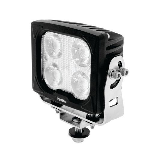 Led Square Worklamp Flood Beam 9-36V 43W 4 Leds Slim Blk HSNG 5,400 Lumens IP69K