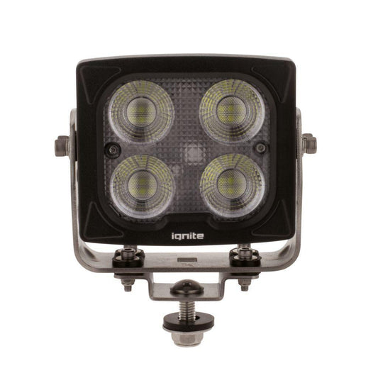 Led Square Worklamp Flood Beam 9-36V 43W 4 Leds Slim Blk HSNG 5,400 Lumens IP69K