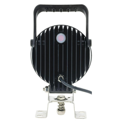 Led Round Spot Beam Worklamp W/ Handle & Switch Black Housing
