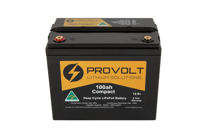 Provolt Compact 100ah Deep Cycle Lithium Battery Provolt