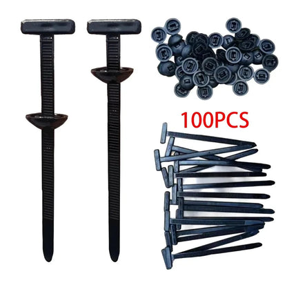 20/50100Pcs Multipurpose Nylon Universal Cable Tie Buckle Nylon Buckle Cable Tie Retainer Heavy Duty Nylon Zip Ties Self-Locking Open Cut Off-Grid