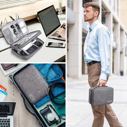 Cable Storage Bag Waterproof Digital Electronic Organizer Portable USB Data Line Charger Plug Storage Bag Travel Cable Organizer Open Cut Off-Grid