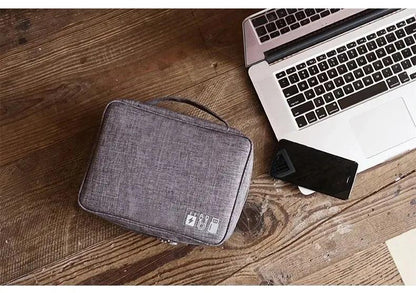 Cable Storage Bag Waterproof Digital Electronic Organizer Portable USB Data Line Charger Plug Storage Bag Travel Cable Organizer Open Cut Off-Grid