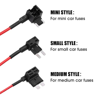 12V 24V Car Fuse Blades Holder Circuit Adapter Protector Splitter ATM APM Tap Micro Connector Truck Automobile Accessories Open Cut Off-Grid