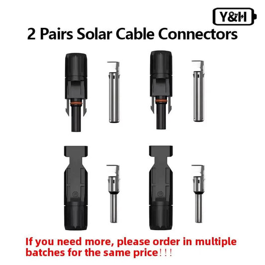 Y&H 2 Pairs Male＆Female Waterproof Plug PV Cable Connector for Solar Inverter Panels PV Systems and Wire Connection