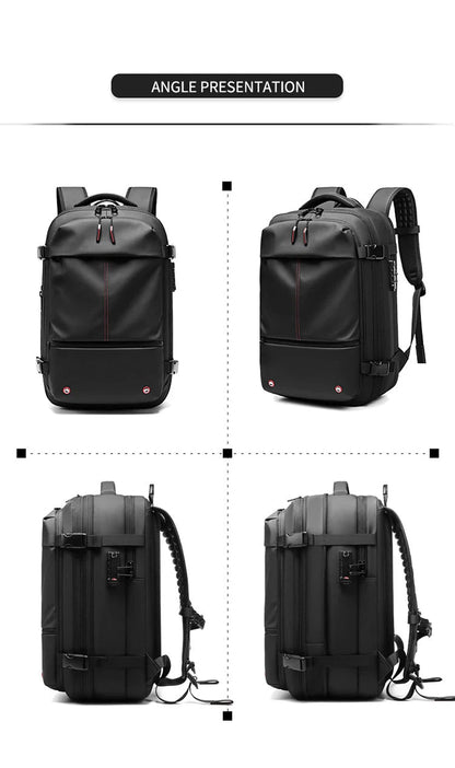 Travel Men 17 inch Laptop Backpack vacuum compression Backpack Business Large Capacity school Backpack expand outdoor backpack Open Cut Off-Grid
