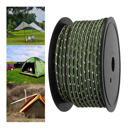 30M 6mm Reflective Tent Rope Guylines Luminous Camping Tent Rope Canopy for Outdoor Travel Canopy Guy Line Open Cut Off-Grid
