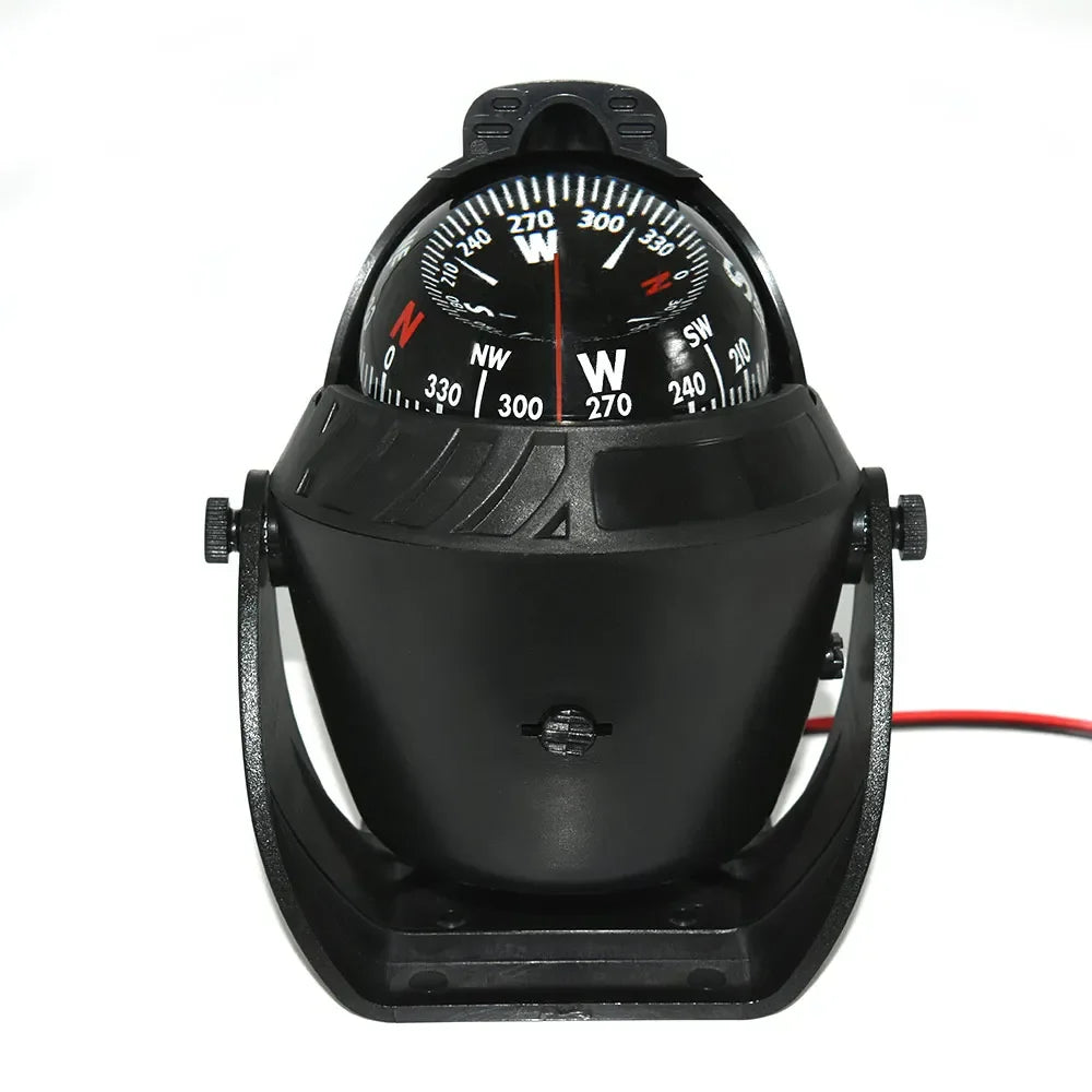 Marine Navigation Compass Black With Electronic LED Light Electronic Sea Pivoting Marine Compass For Marine Boat 12V