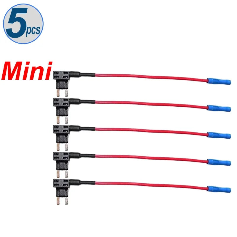 12V 24V Car Fuse Blades Holder Circuit Adapter Protector Splitter ATM APM Tap Micro Connector Truck Automobile Accessories Open Cut Off-Grid