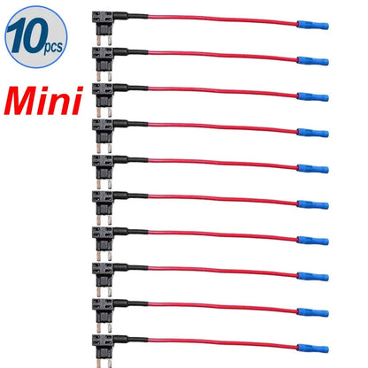 12V 24V Car Fuse Blades Holder Circuit Adapter Protector Splitter ATM APM Tap Micro Connector Truck Automobile Accessories Open Cut Off-Grid
