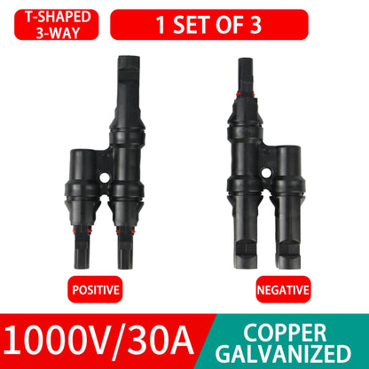 PV connector Y/T type 2/3/4/5/6/7 Way parallel connection solar panel system waterprrof connector Branch Solar Cell Connect Plug Open Cut Off-Grid