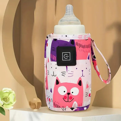USB Milk Water Warmer, Travel Stroller Insulated Bag, Nursing Bottle Heater, Portable Bottle Feeding Warmer, Christmas, Hallowee Open Cut Off-Grid