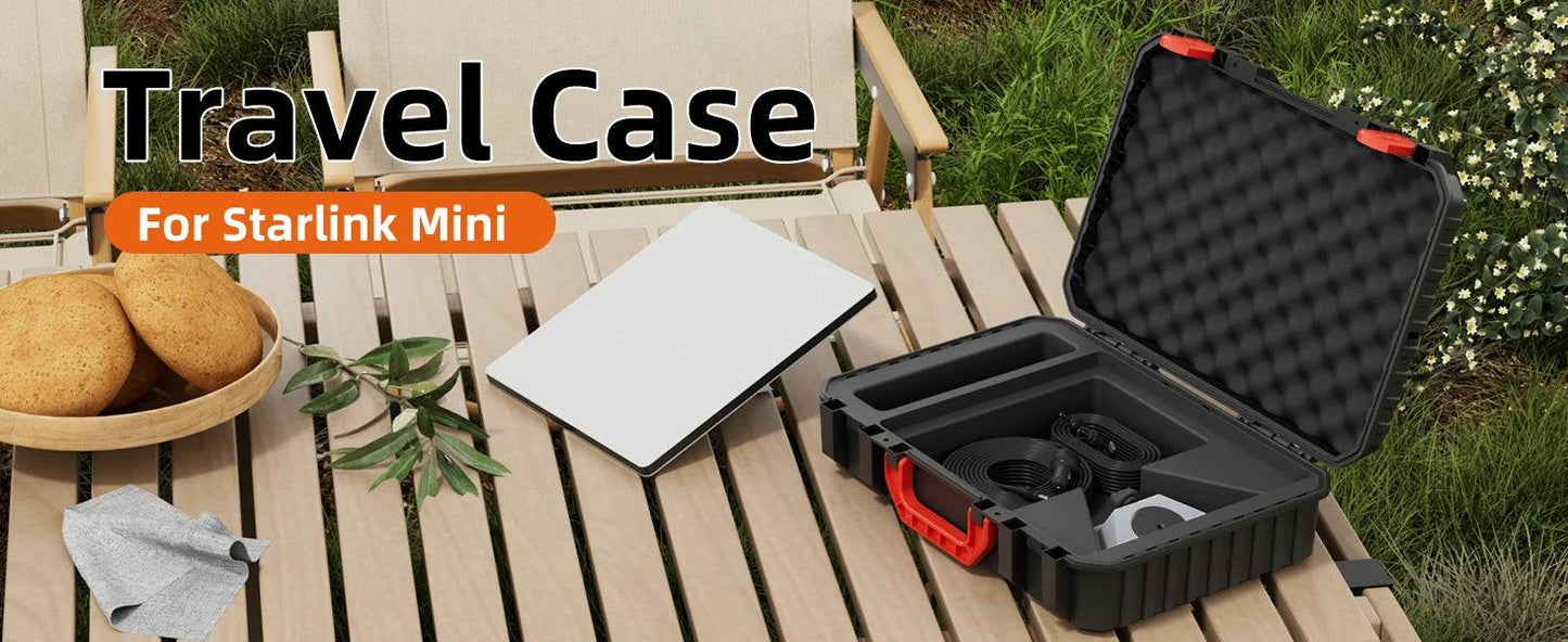 Starlink Mini Case Hard Waterproof Travel Case for Mini Starlink with Molded Foam for Mini Accessories Standable Storage Bag