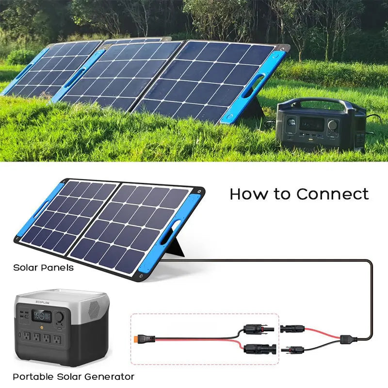 3m/1.5m 12AWG XT60i to Solar Cable for EcoFlow River 2 Pro Max Delta 2 3 Pro Max Wave 2 3 etc. Portable Power Stations.