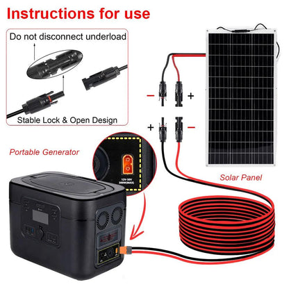 Solar Connector to XT60I- F Adapter 12AWG Cable Connect Solar Panel Charge Cable 1/2/3M for Generator Portable Power Station