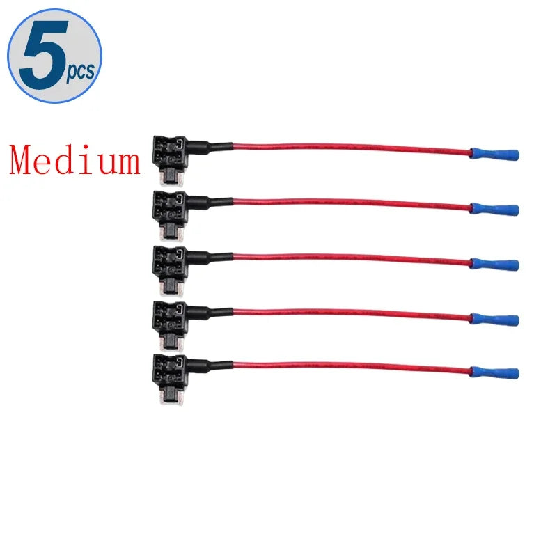 12V 24V Car Fuse Blades Holder Circuit Adapter Protector Splitter ATM APM Tap Micro Connector Truck Automobile Accessories Open Cut Off-Grid