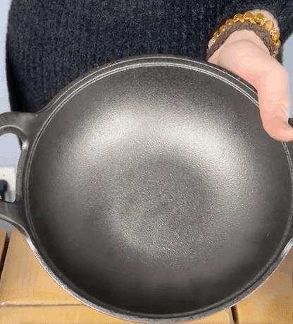 Cast Iron Pot Uncoated And Non Stick wok Casserole kitchen cooking pot cast iron skillet Cookware wok pan fry pan Open Cut Off-Grid