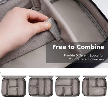 Cable Storage Bag Waterproof Digital Electronic Organizer Portable USB Data Line Charger Plug Storage Bag Travel Cable Organizer Open Cut Off-Grid