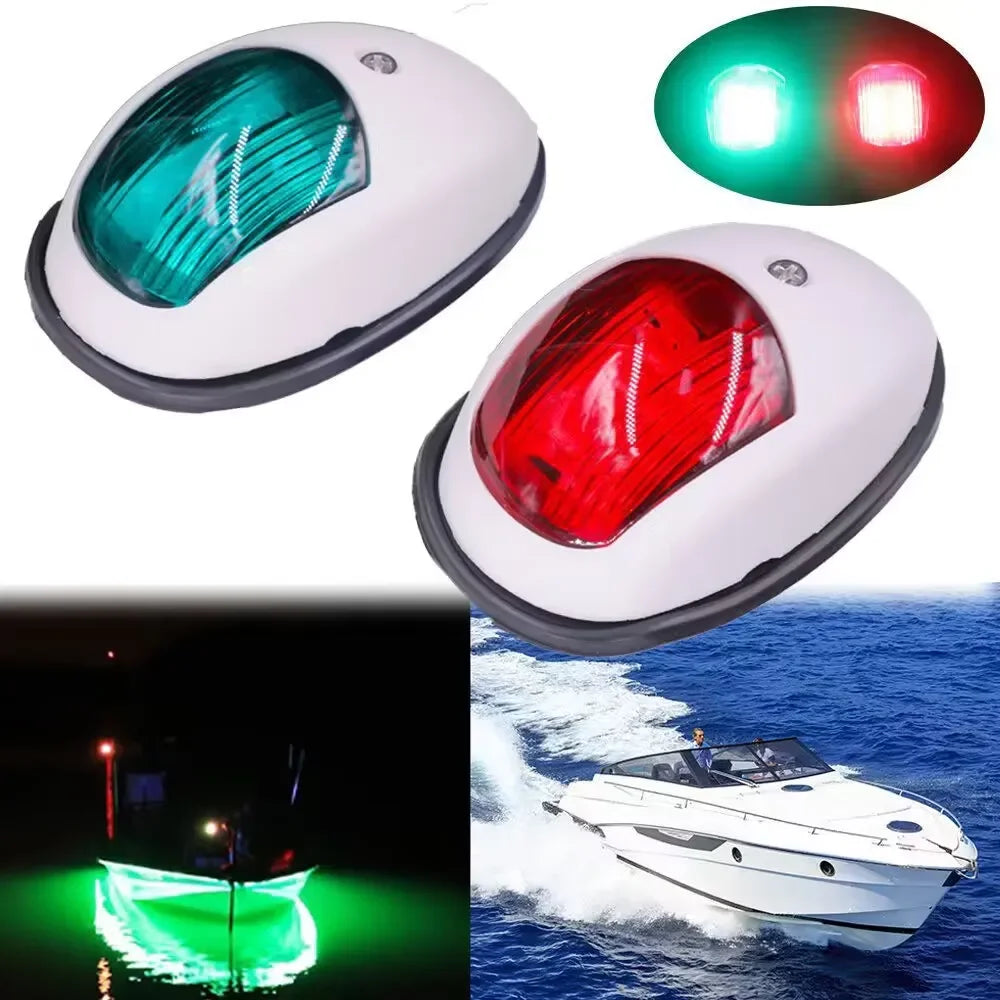 Black/White For Yacht Navigation Light Waterproof LED Marine Sounding Light Navigation Light Red and Green Marine Light 12V 24V