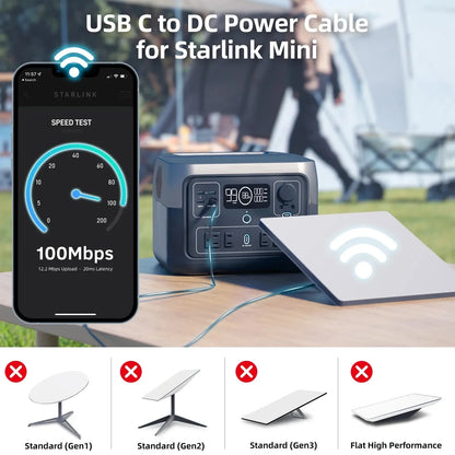 Starlink DC to DC Power Cable – Off-Grid 12V/24V Power Solution for Starlink Mini, Caravan, 4WD & Remote Setups