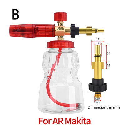 Pressure Washer Brass Snow Foam Lance Foam Nozzle Car Wash Foam Maker for Karcher Elitech Bort AR Bosch Pressure Washer