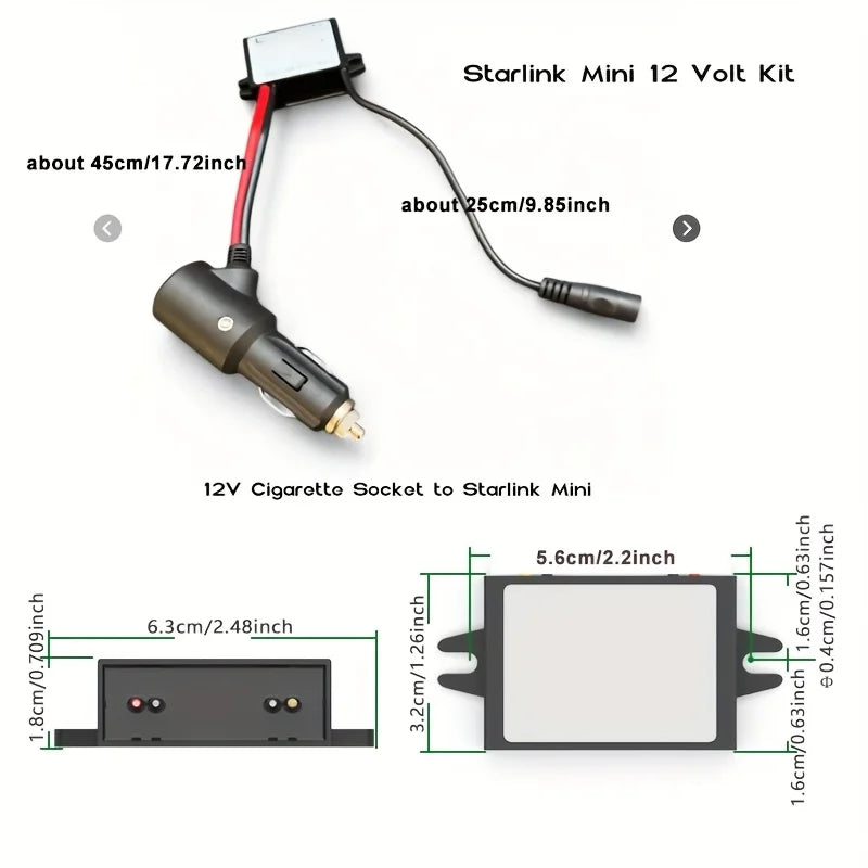 Starlink Mini 12V Car Adapter Step-Up To 30V 3.5A DC Output is suitable for Vehicle/RV Starlink Power Supply Converter Open Cut Off-Grid
