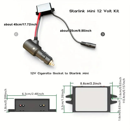 Starlink Mini 12V Car Adapter Step-Up To 30V 3.5A DC Output is suitable for Vehicle/RV Starlink Power Supply Converter Open Cut Off-Grid