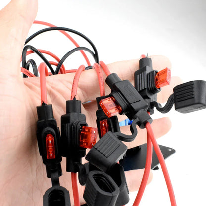 Boat Switch Panel Car Switch Panel Waterproof Digital Voltmeter Dual USB Port 12V Outlet Combination Marine LED Rocker 5 Gang