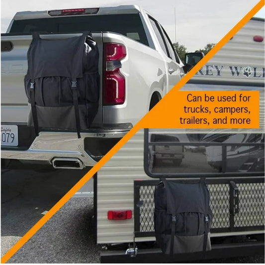 Car Spare Tire Garbage Bag Tool Storage Bag Spare Tire Hanging Bag Desert Off-road Spare Tire Storage Bag for Trucks and SUVs Open Cut Off-Grid
