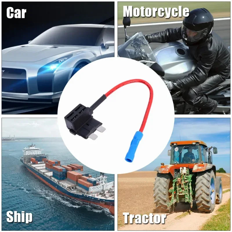 12V 24V Car Fuse Blades Holder Circuit Adapter Protector Splitter ATM APM Tap Micro Connector Truck Automobile Accessories Open Cut Off-Grid