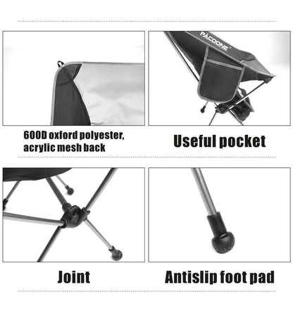 Travel Ultralight Folding Aluminum Chair Superhard High Load Outdoor Camping Portable Beach Hiking Picnic Seat Fishing Chair