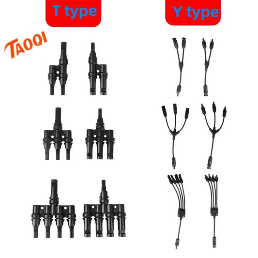 PV connector Y/T type 2/3/4/5/6/7 Way parallel connection solar panel system waterprrof connector Branch Solar Cell Connect Plug