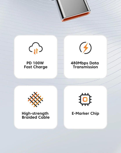 100W Type C to USB C Cable PD 3.0 Quick Charge 4.0 Fast Charging Type C to Type C for iPhone 15 Macbook Samsung Xiaomi
