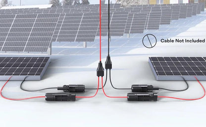 Y&H 2 Pairs Male＆Female Waterproof Plug PV Cable Connector for Solar Inverter Panels PV Systems and Wire Connection Open Cut Off-Grid