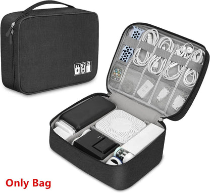 Cable Storage Bag Waterproof Digital Electronic Organizer Portable USB Data Line Charger Plug Storage Bag Travel Cable Organizer Open Cut Off-Grid