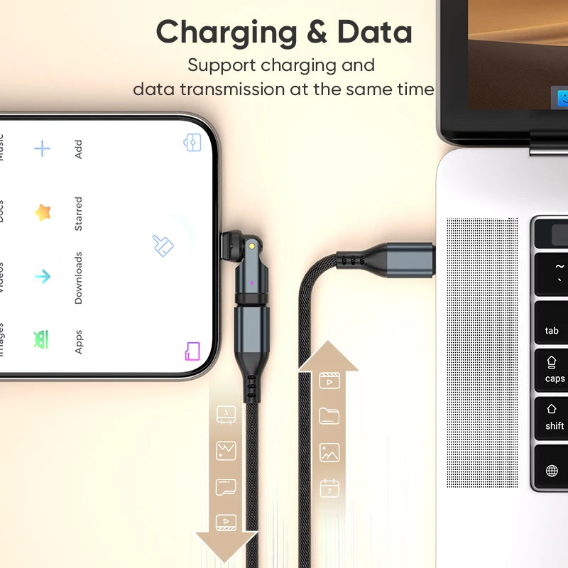 AUFU PD240W OTG USB C to Type C Adapter 540 Rotation Type-C Male to Female Converter for Macbook Xiaomi Samsung OTG Connector