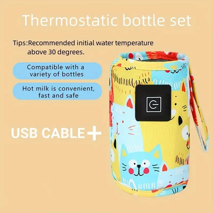 USB Milk Water Warmer, Travel Stroller Insulated Bag, Nursing Bottle Heater, Portable Bottle Feeding Warmer, Christmas, Hallowee Open Cut Off-Grid