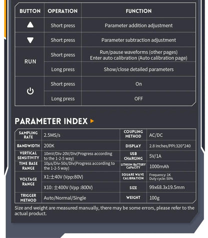 Mini Handheld Digital Oscilloscope DSO152 FNIRSI